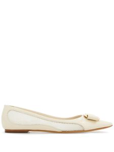 Ferragamo ballerines en cuir à nœud Vara - Blanc