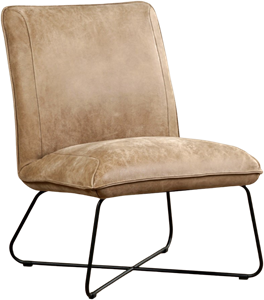 Taupe leren industriële fauteuil zonder armleuning Less - Kenia Leer Taupe (taupe leer)