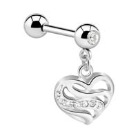 Jeweled Barbell with Charm Chirurgisch staal 316L / Belegde messing Barbells - thumbnail