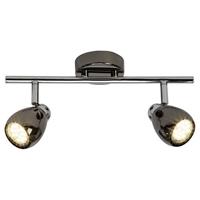 BRILLIANT lamp Milano LED spot buis 2 lichts chroom/zwart chroom | 2x LED-PAR51, GU10, 3W LED reflectorlampen inbegrepen, (250lm, 3000K) | Schaal A ++ tot E | Hoofden draaien