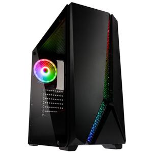 Kolink Quantum RGB Midi-tower Gaming-behuizing Zwart 1 voorgeïnstalleerde LED-ventilator, Geïntegreerde verlichting, Stoffilter, Zijvenster