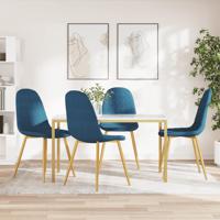 Eetkamerstoelen 4 st fluweel blauw - thumbnail