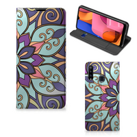 Samsung Galaxy A20s Smart Cover Purple Flower