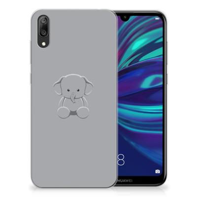 Huawei Y7 Pro (2019) Telefoonhoesje met Naam Grijs Baby Olifant
