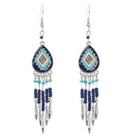 Dames oorbellen Bohemian met kraaltjes multicolor blauw