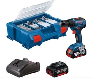 Bosch Blauw GSB 18V-55 | 18V | Li-Ion | accu klopboormachine | set | incl. accessoire | 2x 4,0Ah | L-Case | 55Nm | koolborstelloos - 06019H530A