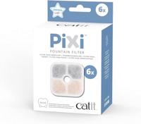 Catit 43722 Pixi vervangingsfilter, drinkfonteinfilter voor de Catit Pixi drinkfontein, verpakking van 6, wit