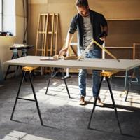 2 x Steigerschraag Werkbok Metaal Steunbok Belastbaar tot 275 KG Inklapbare Werkbokken Inklapbare Schraag met Handgreep Geel