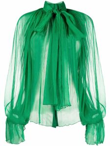 Atu Body Couture blouse plissée à col lavallière - Vert