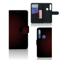 Motorola One Action Telefoon Hoesje Geruit Rood - thumbnail