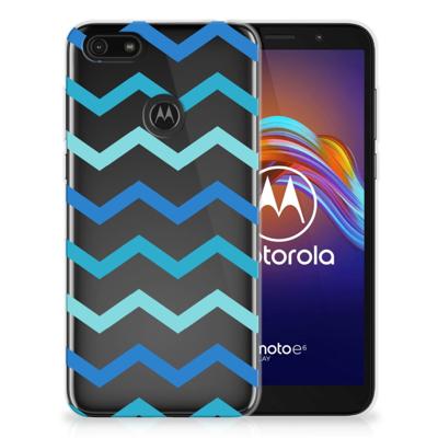 Motorola Moto E6 Play TPU bumper Zigzag Blauw