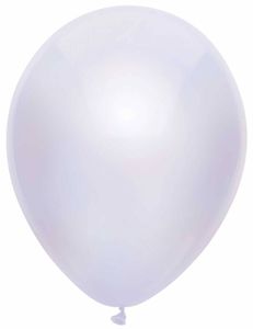 100 Metallic witte ballonnen 30cm