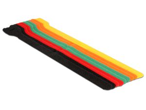 DeLOCK 18703 klittenband Zwart, Groen, Oranje, Rood, Geel 10 stuk(s)