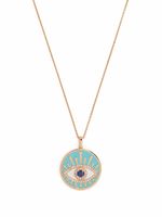 Monan collier Evil Eye en or rose 18ct orné d'émail et diamants