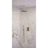 Regendoucheset Inbouw Brauer Gold Edition Thermostatisch 30 cm met 3-Weg Omstelling, Plafondarm en Staaf Handdouche Geborsteld Goud Brauer - thumbnail