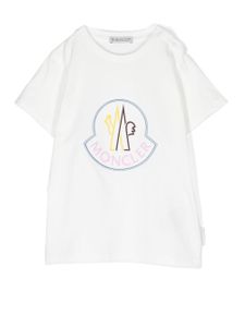 Moncler Enfant t-shirt à patch logo - Blanc