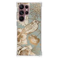 Case voor Samsung Galaxy S23 Ultra Vintage Bird Flowers - thumbnail