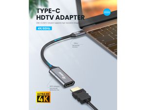 Equip 133491 video kabel adapter 0,15 m USB Type-C HDMI Zwart, Grijs