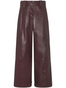 Rosetta Getty wide-leg lambskin trousers - Marron