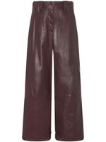 Rosetta Getty pantalon ample en peau d'agneau - Marron