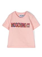 Moschino Kids t-shirt en coton à logo floqué - Rose - thumbnail