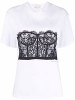 Alexander McQueen t-shirt à empiècements en dentelle - Blanc - thumbnail