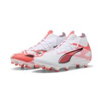 PUMA Ultra 5 Match+ FG/AG WN's voetbalschoen voor dames, wit zwart-gloeiend rood, 7 UK, Puma Wit PUMA Zwart Gloeiend Rood, 40.5 EU