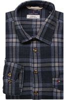 Jupiter Casual Short Style Flanellen Overhemd marine, Ruit - thumbnail