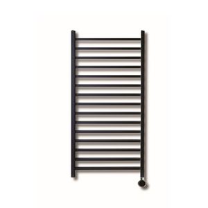 Elektrische Radiator Sanicare Qubic 126.4x60 cm 773W Mat Zwart Met Thermostaat Chroom En Bluetooth Sanicare