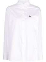 Lacoste chemise en coton à patch logo - Blanc - thumbnail