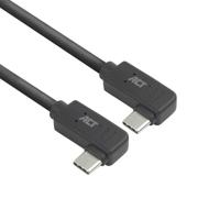 ACT USB C hoekkabel 2m, PD 60W USB C hoekstekker 90 graden, links/rechts naar links/rechts, 10 Gbps gegevenssnelheid, 4K @60Hz USB Type C videokabel, datakabel, oplaadkabel - AC7488