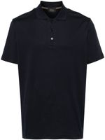 Brioni polo nervuré en coton - Bleu