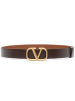 Valentino Garavani ceinture réversible à détail Vlogo - Marron