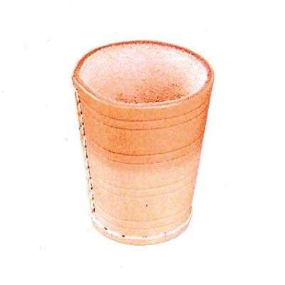 Longfield Games Dobbelbeker naturel leder lichtbruin/beige 8,5 cm Longfield Games Dobbelbeker naturel leder lichtbruin/beige 8,5 cm