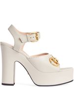 Gucci sandales Horsebit à plateforme - Blanc - thumbnail