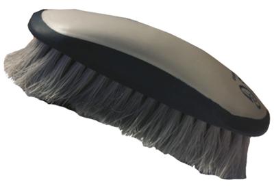 S2G paardenborstel Luxe mediumzacht nylon parelmoer/zwart