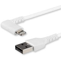 StarTech.com Premium USB-A naar Lightning Kabel 2m Wit - Robuuste 90° haakse USB Type A naar Lightning Charge & Sync Oplaadkabel met Aramide Vezels - Apple MFi Cert. - iPhone (RUSBLTMM2MWR)