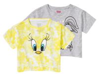 2 kinderen T-shirts (110/116, Looney Tunes wit/grijs) - thumbnail