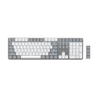 SATECHI SM3 Mechanisch Toetsenbord, Full Size met 108 Toetsen en Witte LED-Verlicht, Bedraad en Bluetooth Toetsenbord voor Mac en Windows - Lichtgrijs/Wit (VS Engels QWERTY-indeling)