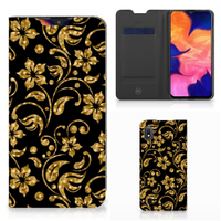 Samsung Galaxy A10 Smart Cover Gouden Bloemen