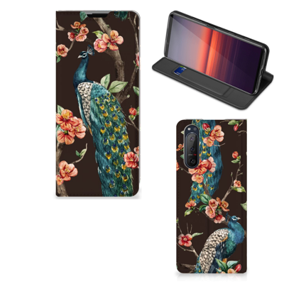 Sony Xperia 5 II Hoesje maken Pauw met Bloemen Sony Xperia 5 II Hoesje maken Pauw met Bloemen