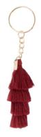 Doiy sleutelhanger Tassel 15,5 cm katoem/staal bordeaux