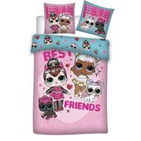 Carbotex dekbedovertrek L.O.L. 140 x 200 cm katoen roze/blauw