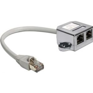 Delock 65177 RJ45-poortverdubbelaar 1 x RJ45-stekker naar 2 x RJ45-aansluiting (2 x Ethernet)