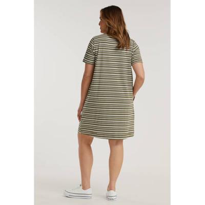 Zizzi gestreepte DORIT olijfgroen/wit