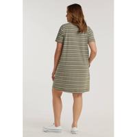 Zizzi gestreepte DORIT olijfgroen/wit