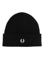 Fred Perry bonnet en maille à logo brodé - Noir