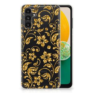 Samsung Galaxy A13 | A04s TPU Case Gouden Bloemen