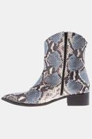 Ulla Popken laarsjes, leer met slangendessin, voor puntig toelopend - Grote Maten