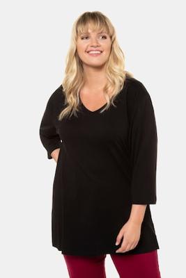 Ulla Popken Longshirt, relaxed, V-hals, 3/4 mouwen - Grote Maten